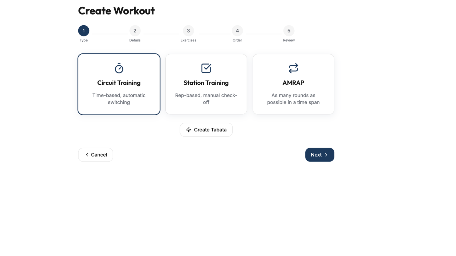 Workout Builder.
